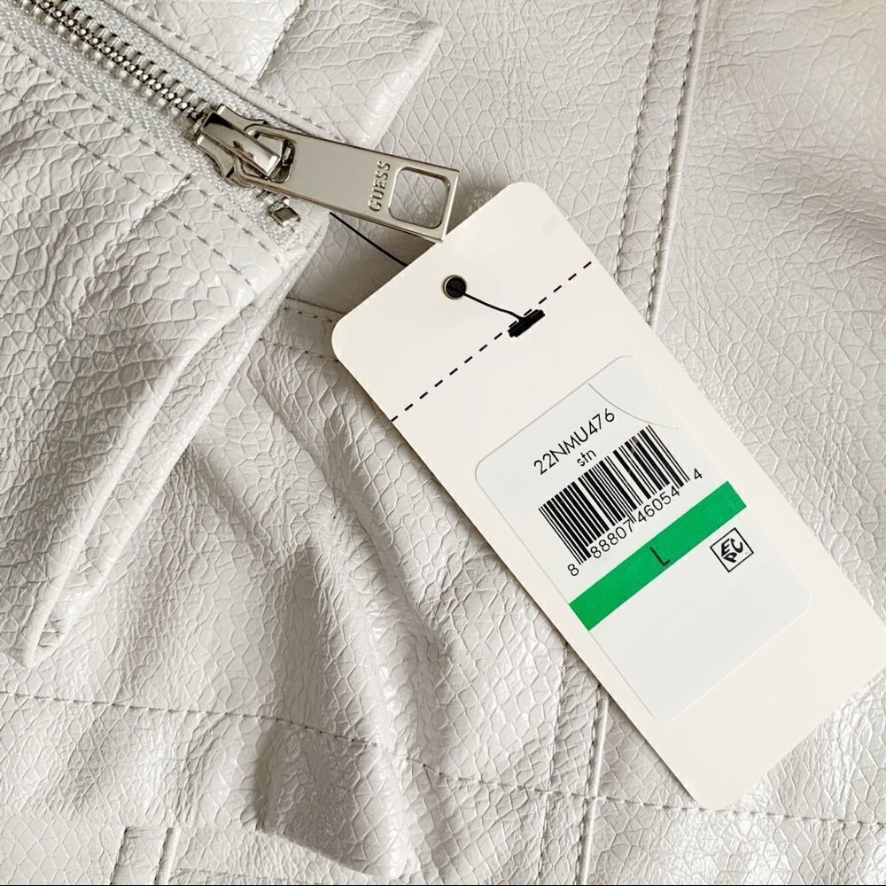 GUESS Faux Leather Crop Moto Jacket! - Picture 9 of 11